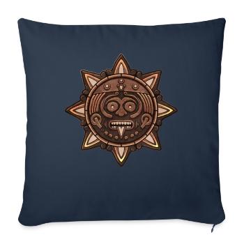 Aztekischer Sonnenstein Aztekisches Sonnensymbol M - Sofakissenbezug 45 x 45 cm - Navy - Vorne