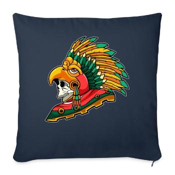 Aztec Eagle Warrior Mayan Skull Inca - Sofa pillowcase 17,3'' x 17,3'' (45 x 45 cm) - navy - Front