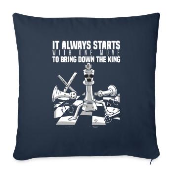 Starts One Move Bring Down King Chess Piece King - Sofa pillowcase 17,3'' x 17,3'' (45 x 45 cm) - navy - Front