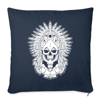 Aztec Eagle Warrior Mayan Skull Inca - Sofa pillowcase 17,3'' x 17,3'' (45 x 45 cm) - navy - Front