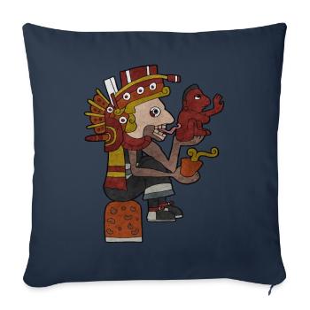 Mictlantecuhtli Dieu de la Mort Aztèques Dieu Maya I - Housse de coussin décorative 45 x 45 cm - bleu marine - Devant