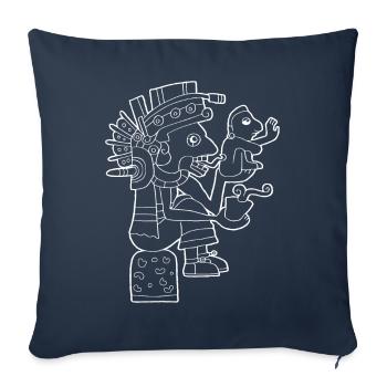 Mictlantecuhtli Dieu de la Mort Aztèques Dieu Maya I - Housse de coussin décorative 45 x 45 cm - bleu marine - Devant