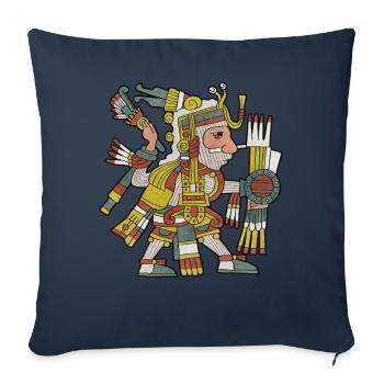 Mixcoatl Aztèque Dieu Nuage Serpent Maya Inka Tolt - Housse de coussin décorative 45 x 45 cm - bleu marine - Devant
