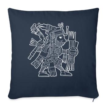 Mixcoatl Aztèque Dieu Nuage Serpent Maya Inka Tolt - Housse de coussin décorative 45 x 45 cm - bleu marine - Devant
