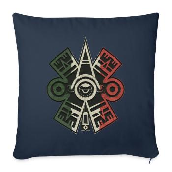 Ollin Xolotl Symbole aztèque Maya Inca Toltec - Housse de coussin décorative 45 x 45 cm - bleu marine - Devant