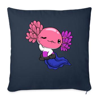 Genderfluid Pride Genderfluid Drapeau Kawaii Axolot - Housse de coussin décorative 45 x 45 cm - bleu marine - Devant