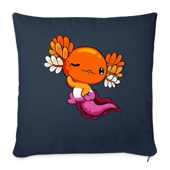 Lesbian Pride Lesbian Flag Kawaii Axolotl H - Housse de coussin décorative 45 x 45 cm - bleu marine - Devant