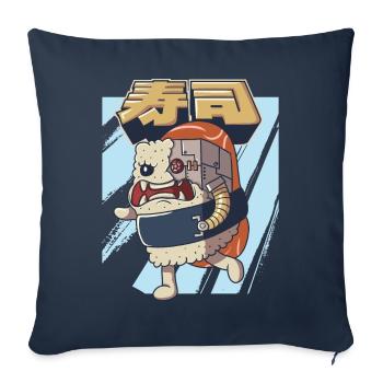 Cyborg Japonais Sushi Monster Cyber Punk Cyber - Housse de coussin décorative 45 x 45 cm - bleu marine - Devant