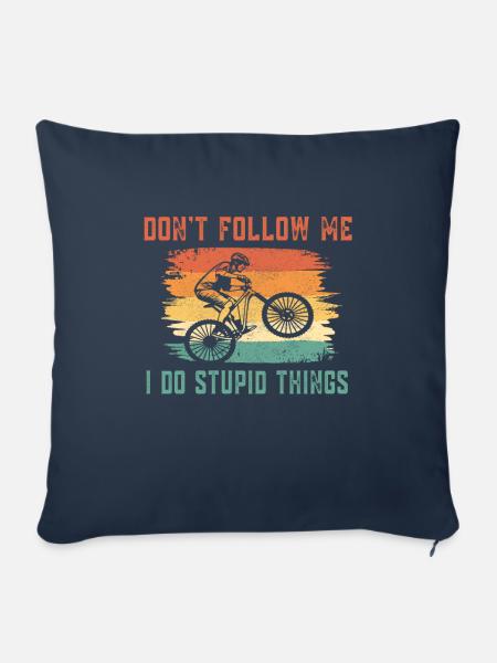 Radfahrer Sprüche - Retro Style - Sofakissenbezug 45 x 45 cm - Navy