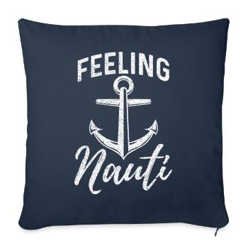 Drôle de marin plaisancier à - Housse de coussin décorative 45 x 45 cm - bleu marine - Devant