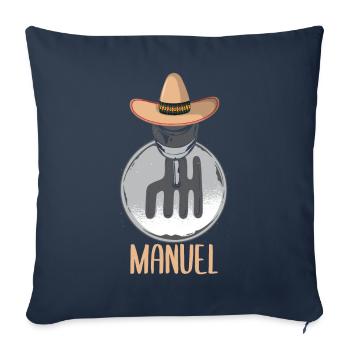 Funny Car Manual Shift lever knob on Sombrero - Sofa pillowcase 17,3'' x 17,3'' (45 x 45 cm) - navy - Front