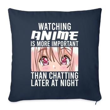 Anime Fille Manga - Housse de coussin décorative 45 x 45 cm - bleu marine - Devant