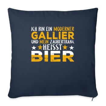 Gallier - Bier Spruch Aus Gallien - Sofakissenbezug 45 x 45 cm - Navy - Vorne