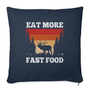 Mangez plus de fast-food Retro Gift - Housse de coussin décorative 45 x 45 cm - bleu marine - Devant