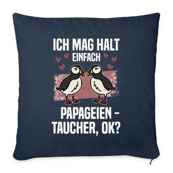 Ich Mag Halt Einfach Papageientaucher Ok Puffin - Sofakissenbezug 45 x 45 cm - Navy - Vorne