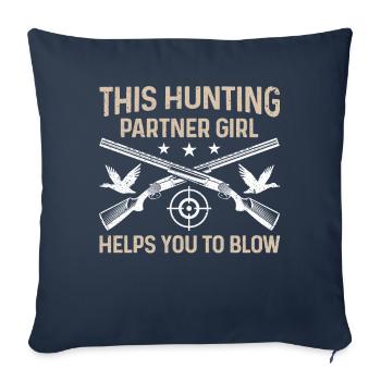 Drôle de chasse à la sauvagine Chasse au canard - Housse de coussin décorative 45 x 45 cm - bleu marine - Devant
