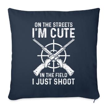 Drôle de chasse pour les chasseurs - Housse de coussin décorative 45 x 45 cm - bleu marine - Devant