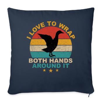 Drôle drôle de chasse au canard sous - Housse de coussin décorative 45 x 45 cm - bleu marine - Devant