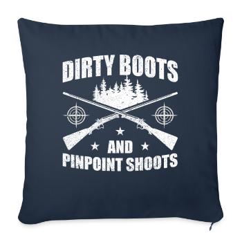 Drôle de chasse pour les chasseurs - Housse de coussin décorative 45 x 45 cm - bleu marine - Devant
