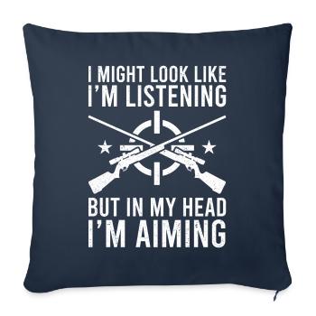 Funny hunt for hunters - Sofa pillowcase 17,3'' x 17,3'' (45 x 45 cm) - navy - Front