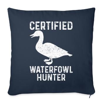 Drôle de chasse au canard - Housse de coussin décorative 45 x 45 cm - bleu marine - Devant