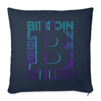 Bitcoin Crypto Crypto Rétro Cadeau - Housse de coussin décorative 45 x 45 cm - bleu marine - Devant
