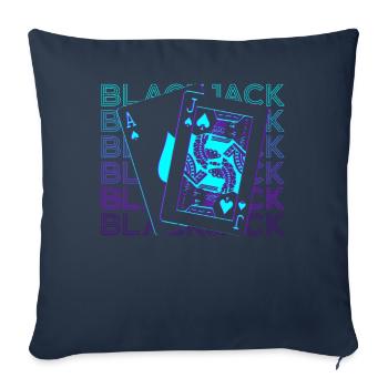 Blackjack Jack of Spades Ace of Spades Retro Gift - Housse de coussin décorative 45 x 45 cm - bleu marine - Devant