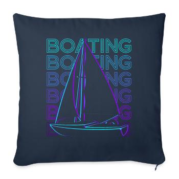Bateau Voilier Rétro Cadeau - Housse de coussin décorative 45 x 45 cm - bleu marine - Devant