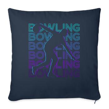 Bowling Bowler Retro Cadeau - Housse de coussin décorative 45 x 45 cm - bleu marine - Devant