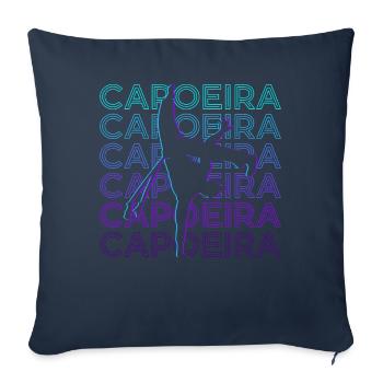 Capoeira Artiste Martial Brésilien Retro Gesch - Housse de coussin décorative 45 x 45 cm - bleu marine - Devant