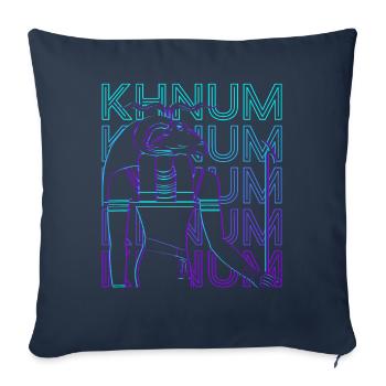 Khnum Dieu égyptien Egypte ancienne Retro Geschen - Housse de coussin décorative 45 x 45 cm - bleu marine - Devant