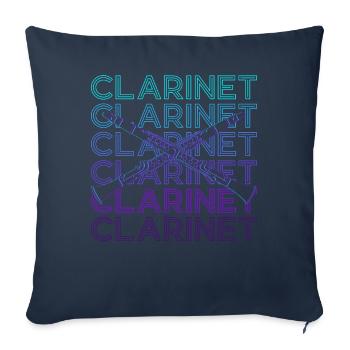 Clarinet Clarinet Clarinet Retro Gift - Sofa pillowcase 17,3'' x 17,3'' (45 x 45 cm) - navy - Front