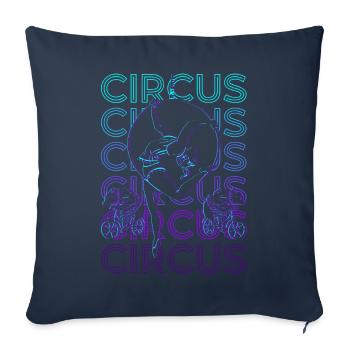 Cadeau Rétro Cirque - Housse de coussin décorative 45 x 45 cm - bleu marine - Devant