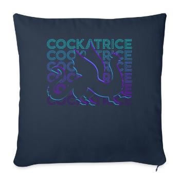 Cockatrice Bestiaire Médiéval Retro Gesc - Housse de coussin décorative 45 x 45 cm - bleu marine - Devant