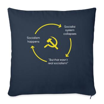 Anti-socialisme Anti-communisme Pro-capitalisme - Housse de coussin décorative 45 x 45 cm - bleu marine - Devant