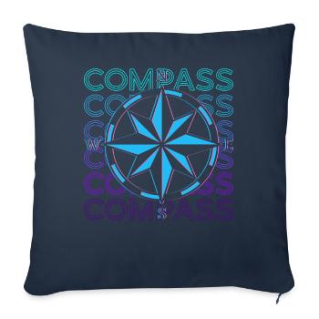 Compass Retro Cadeau - Housse de coussin décorative 45 x 45 cm - bleu marine - Devant