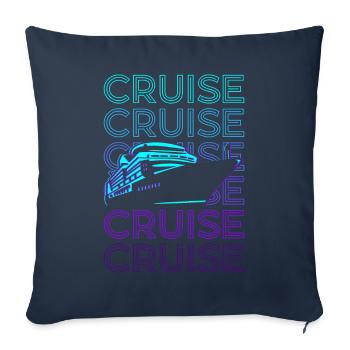 Cruise Ship Retro Gift - Sofa pillowcase 17,3'' x 17,3'' (45 x 45 cm) - navy - Front
