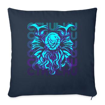 Cthulhu Necronomicon Monster Retro Cadeau - Housse de coussin décorative 45 x 45 cm - bleu marine - Devant