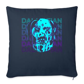 Cadeau rétro dalmate - Housse de coussin décorative 45 x 45 cm - bleu marine - Devant