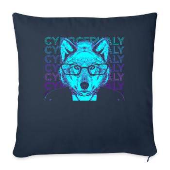 Cynocéphalie Bestiaire médiéval Retro Ges - Housse de coussin décorative 45 x 45 cm - bleu marine - Devant