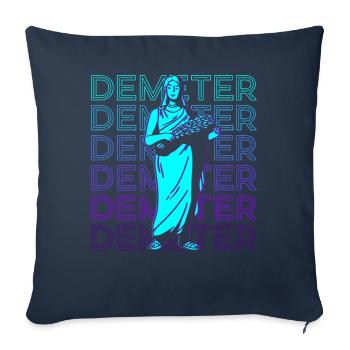 Déméter Déesse grecque Mythe grec antique - Housse de coussin décorative 45 x 45 cm - bleu marine - Devant