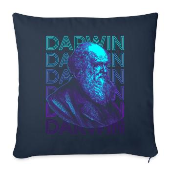 Charles Darwin Theory of Evolution Retro Gift - Sofa pillowcase 17,3'' x 17,3'' (45 x 45 cm) - navy - Front