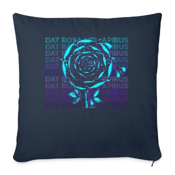 Dat Rosa Mel Apibus Rosicrucian Emblème Cadeau - Housse de coussin décorative 45 x 45 cm - bleu marine - Devant