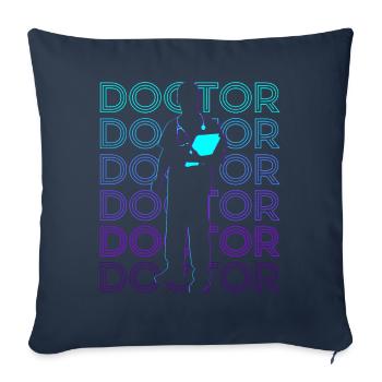 Docteur Retro Cadeau - Housse de coussin décorative 45 x 45 cm - bleu marine - Devant