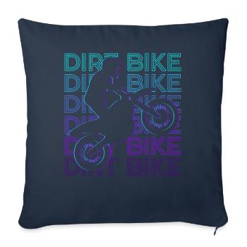 Dirt Bike Motocross Moto Retro Cadeau - Housse de coussin décorative 45 x 45 cm - bleu marine - Devant