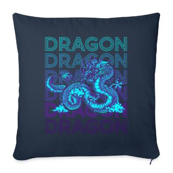 Dragon Retro Cadeau - Housse de coussin décorative 45 x 45 cm - bleu marine - Devant
