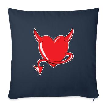 Rotes Herz - Devil Heart - Teufelsherz - Geschenk - Sofakissenbezug 45 x 45 cm - Navy - Vorne