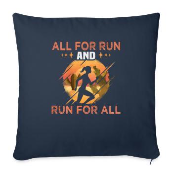 Running Marathon Runner Running - Sofa pillowcase 17,3'' x 17,3'' (45 x 45 cm) - navy - Front