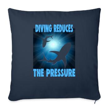 Instructeur de conception de plongée sous-marine Snorkeling - Housse de coussin décorative 45 x 45 cm - bleu marine - Devant
