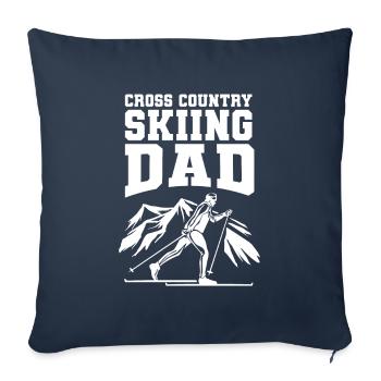 Skieurs de fond biathlon de fond - Housse de coussin décorative 45 x 45 cm - bleu marine - Devant